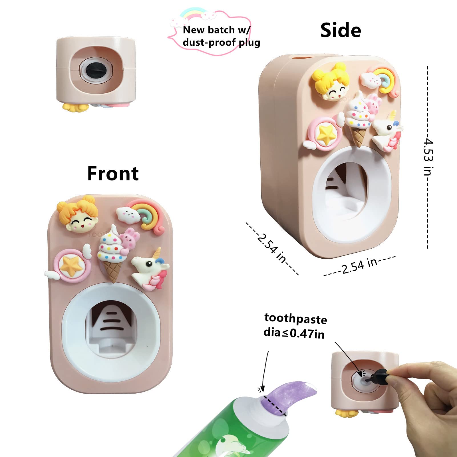 Automatic Kid Toothpaste Dispenser For Shower,Toothpaste Squeezer For Kids & Family,Wall Mounted Bathroom Decor By Mr. Thumbs (1